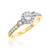 Photo of Ella 7/8 ct tw. Round Solitaire Diamond Bridal Ring Set 10K Yellow Gold [BT685YE-R023]
