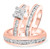 Photo of Elegance 2 ct tw. Princess Diamond Matching Trio Ring Set 14K Rose Gold [BT591R-C000]