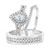 Photo of Veda 7/8 ct tw. Pear Solitaire Diamond Matching Trio Ring Set 10K White Gold [BT679W-F018]