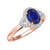 Photo of Holly 1 5/8 CT. T.W. Blue Sapphire and diamond Engagement Ring 10K Rose Gold [BT892RE-C000]