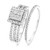 Photo of Amina 1 1/1Princess Diamond Bridal Ring Set 10K White Gold [BR806W-C000]