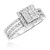 Photo of Amina 1 1/1Princess Diamond Bridal Ring Set 14K White Gold [BT806WE-C000]