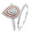 Photo of Nicolette 1/2 ct tw. Pear Diamond Bridal Ring Set 10K White Gold [BR846W-C000]