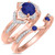 Photo of Clema 1 1/4 CT. T.W. Sapphire and Diamond Matching Bridal Ring Set 10K Rose Gold [BR868R-C000]