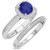 Photo of Delphine 1 1/3 CT. T.W. Sapphire and Diamond Matching Bridal Ring Set 14K White Gold [BR871W-C000]