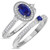 Photo of Magnol 1 1/3 CT. T.W. Sapphire and Diamond Matching Bridal Ring Set 10K White Gold [BR872W-C000]