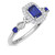 Photo of Garland 1 1/7 CT. T.W. Sapphire and Diamond Matching Bridal Ring Set 14K White Gold [BT879WE-C000]