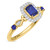 Photo of Garland 1 1/7 CT. T.W. Sapphire and Diamond Matching Bridal Ring Set 10K Yellow Gold [BT879YE-C000]
