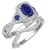 Photo of Lone 2 Carat T.W. Sapphire and Diamond Matching Bridal Ring Set 10K White Gold [BR894W-C000]