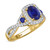 Photo of Lone 2 CT. T.W. Sapphire and Diamond Matching Bridal Ring Set 10K Yellow Gold [BT894YE-C000]