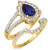 Photo of Canna 1 7/8 Carat T.W. Sapphire and Diamond Matching Bridal Ring Set 10K Yellow Gold [BR895Y-C000]