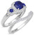 Photo of Kalina 1 1/2 CT. T.W. Sapphire and Diamond Matching Bridal Ring Set 14K White Gold [BR899W-C000]