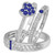 Photo of Manuka 3/8 CT. T.W. Sapphire and Diamond Trio Matching Wedding Ring Set 14K White Gold [BT867W-C000]