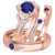 Photo of Clema 1 1/2 Carat T.W. Sapphire and Diamond Trio Matching Wedding Ring Set 10K Rose Gold [BT868R-C000]