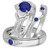 Photo of Clema 1 1/2 CT. T.W. Sapphire and Diamond Trio Matching Wedding Ring Set 10K White Gold [BT868W-C000]