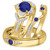 Photo of Clema 1 1/2 Carat T.W. Sapphire and Diamond Trio Matching Wedding Ring Set 10K Yellow Gold [BT868Y-C000]