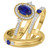 Photo of Magnol 1 1/2 Carat T.W. Sapphire and Diamond Trio Matching Wedding Ring Set 10K Yellow Gold [BT872Y-C000]