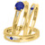 Photo of Irit 7/8 CT. T.W. Sapphire and Diamond Trio Matching Wedding Ring Set 10K Yellow Gold [BT874Y-C000]