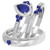 Photo of Abilia 1 CT. T.W. Sapphire and Diamond Trio Matching Wedding Ring Set 10K White Gold [BT877W-C000]