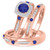 Photo of Mawar 1 1/6 Carat T.W. Sapphire and Diamond Trio Matching Wedding Ring Set 10K Rose Gold [BT878R-C000]