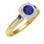 Photo of Mawar 1 1/6 CT. T.W. Sapphire and Diamond Trio Matching Wedding Ring Set 10K Yellow Gold [BT878YE-C000]