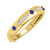 Photo of Mawar 1 1/6 CT. T.W. Sapphire and Diamond Trio Matching Wedding Ring Set 14K Yellow Gold [BT878YM]