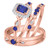 Photo of Garland 1 1/3 Carat T.W. Sapphire and Diamond Trio Matching Wedding Ring Set 10K Rose Gold [BT879R-C000]