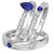 Photo of Hana 3/4 Carat T.W. Sapphire and Diamond Trio Matching Wedding Ring Set 14K White Gold [BT880W-C000]