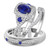 Photo of Lone 2 1/8 CT. T.W. Sapphire and Diamond Trio Matching Wedding Ring Set 10K White Gold [BT894W-C000]