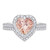 Photo of Amber 2 1/2 ct tw. Heart Morganite Bridal Ring Set 10K White Gold [BR260W-C000]