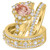 Photo of Bria 2 7/8 ct tw. Oval Morganite Matching Trio Ring Set 10K Yellow Gold [BT265Y-C000]