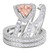 Photo of Arden 2 1/5 ct tw. Fancy Morganite Matching Trio Ring Set 10K White Gold [BT268W-C000]