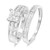Photo of Tegan 1 ct tw. Princess Diamond Bridal Ring Set 10K White Gold [BR512W-C000]