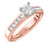 Photo of Samaria 1 1/5 ct tw. Lab Grown Diamond Round Solitaire Diamond Bridal Ring Set 14K Rose Gold [BT1409RE-L070]