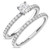 Photo of Keanu 1 ct tw. Lab Grown Diamond Round Solitaire Diamond Bridal Ring Set 10K White Gold [BR1410W-L045]