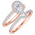 Photo of Adeola 1 1/10 ct tw. Lab Grown Diamond Pear Solitaire Diamond Bridal Ring Set 14K Rose Gold [BR1418R-C000]