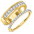 Photo of Keanu 7/8 ct tw. Lab Grown Diamond His and Hers Matching Wedding Band Set 14K Yellow Gold [WB1410Y]