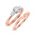 Photo of Amari 3/4 ct tw. Lab Grown Diamond Oval Solitaire Diamond Bridal Ring Set 14K Rose Gold [BR1419R-C000]