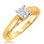 Photo of Aitamah 1/2 ct tw. Lab Grown Diamond Round Solitaire Diamond Bridal Ring Set 10K Yellow Gold [BT1700YE-L045]