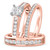 Photo of Samaria 2 1/10 ct tw. Lab Round Solitaire Diamond Matching Trio Ring Set 14K Rose Gold [BT1409R-L070]