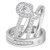 Photo of Adeola 1 5/8 ct tw. Lab Pear Solitaire Diamond Matching Trio Ring Set 10K White Gold [BT1418W-C000]