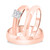 Photo of Jandi 1/2 ct tw. Lab Grown Princess Solitaire Diamond Matching Trio Ring Set 14K Rose Gold [BT1702R-K045]