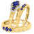 Photo of Azaleia 1 1/4 Carat T.W. Sapphire and Diamond Trio Matching Wedding Ring Set 14K Yellow Gold [BT876Y-C000]