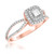 Photo of Shamir 1 cttw Princess Cut Engagement Ring 10K Rose Gold [BT202RE-P023]