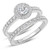 Photo of Ronika 2 7/8 ct tw. Lab Grown Round Solitaire Diamond Bridal Ring Set 14K White Gold [BR5888W-L070]