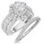 Photo of Jemma  2 1/10 ct tw. Lab Grown Round Solitaire Diamond Bridal Ring Set 10K White Gold [BR1423W-L070]