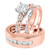 Photo of Effie 2 ct tw. Lab Grown Round Solitaire Diamond Matching Trio Ring Set 10K Rose Gold [BT1662R-L095]