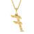 Photo of Faaris "F" 1/10 Carat T.W. Lab Grown Diamond Pendant 10K Yellow Gold [CP1736Y]