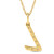 Photo of Lavanya "L" 1/10 CT. T.W. Lab Grown Diamond Pendant 10K Yellow Gold [CP1742Y]