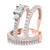 Photo of Lace 2 ct tw. Princess Solitaire Diamond Matching Trio Ring Set 14K Rose Gold [BT451R-P045]